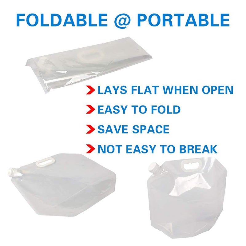 Soddeph Collapsible Water Container Bag, BPA Free Food Grade Clear Plastic Storage Jug for Sport Camping Riding Mountaineer,Freezable, Food Grade (4-pack-2.6 Gal) - Image 4